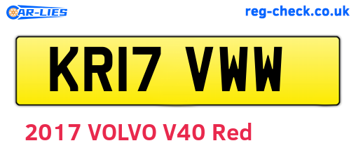 KR17VWW are the vehicle registration plates.