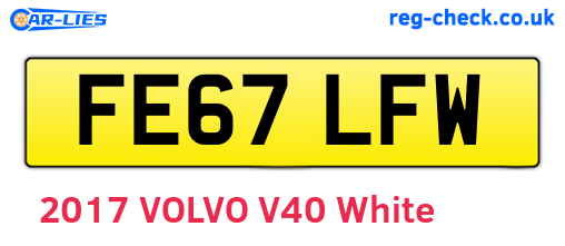 FE67LFW are the vehicle registration plates.