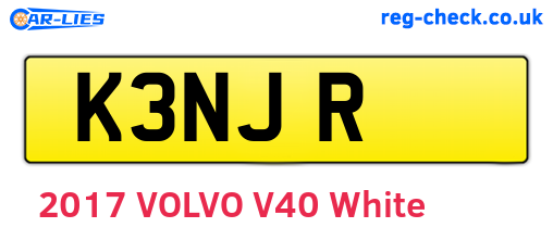 K3NJR are the vehicle registration plates.