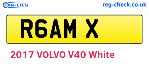 R6AMX are the vehicle registration plates.