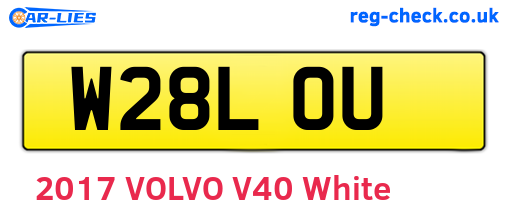 W28LOU are the vehicle registration plates.