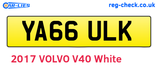 YA66ULK are the vehicle registration plates.