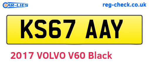 KS67AAY are the vehicle registration plates.