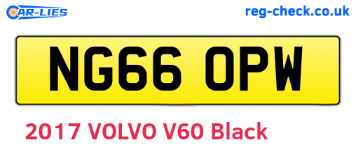 NG66OPW are the vehicle registration plates.