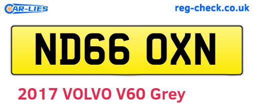 ND66OXN are the vehicle registration plates.