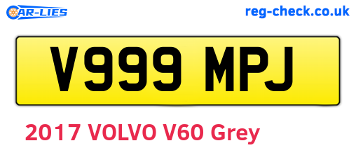 V999MPJ are the vehicle registration plates.