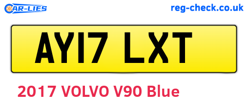 AY17LXT are the vehicle registration plates.