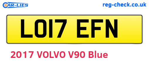 LO17EFN are the vehicle registration plates.