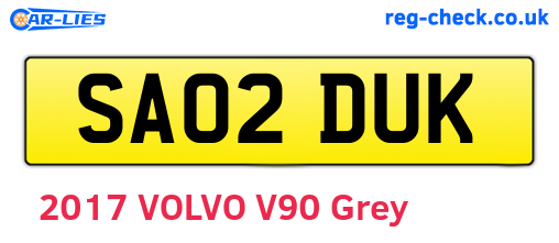 SA02DUK are the vehicle registration plates.