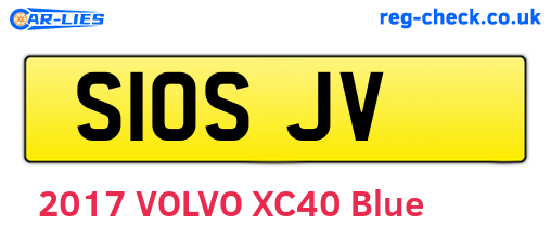 S10SJV are the vehicle registration plates.