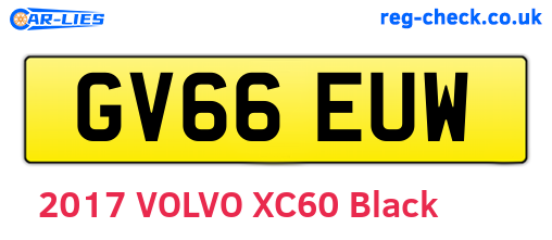 GV66EUW are the vehicle registration plates.