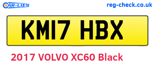 KM17HBX are the vehicle registration plates.