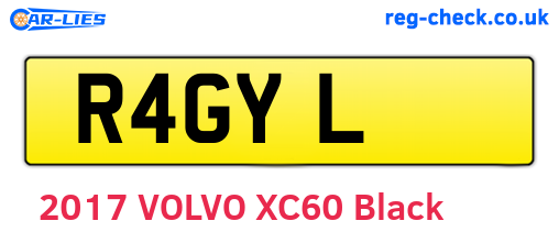 R4GYL are the vehicle registration plates.