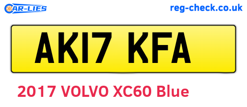 AK17KFA are the vehicle registration plates.