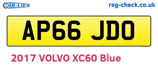 AP66JDO are the vehicle registration plates.