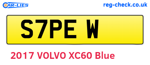S7PEW are the vehicle registration plates.