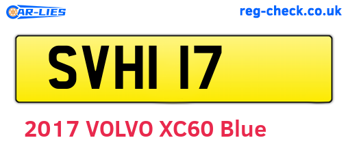 SVH117 are the vehicle registration plates.