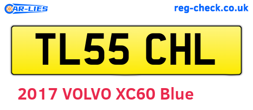 TL55CHL are the vehicle registration plates.