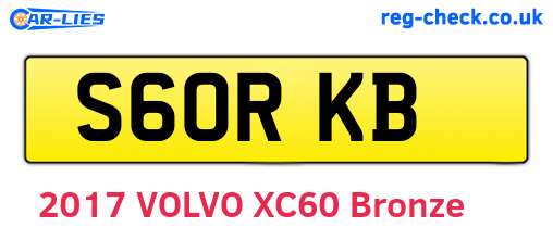 S60RKB are the vehicle registration plates.