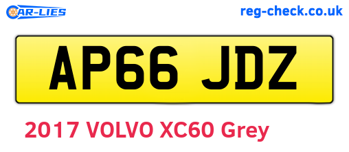 AP66JDZ are the vehicle registration plates.