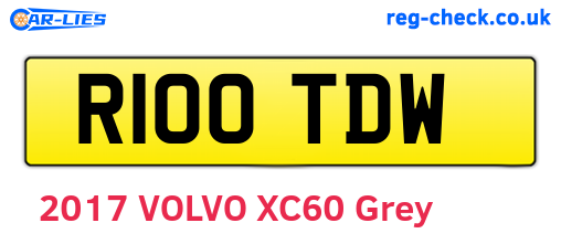 R100TDW are the vehicle registration plates.