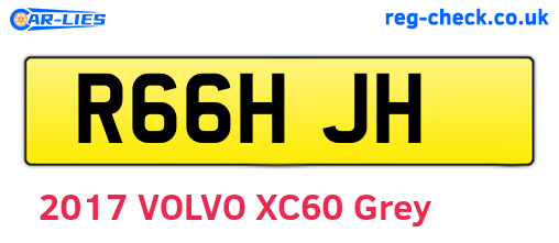 R66HJH are the vehicle registration plates.