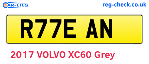 R77EAN are the vehicle registration plates.