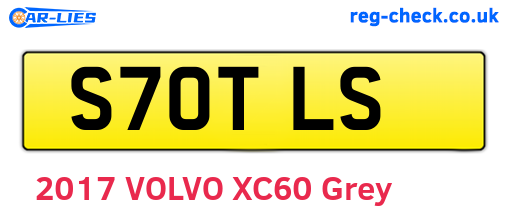 S70TLS are the vehicle registration plates.