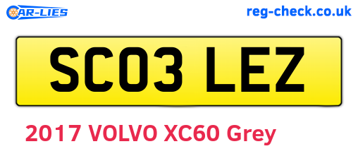 SC03LEZ are the vehicle registration plates.