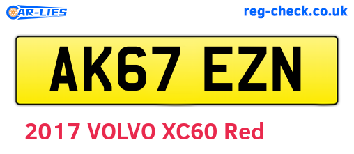 AK67EZN are the vehicle registration plates.