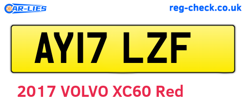 AY17LZF are the vehicle registration plates.