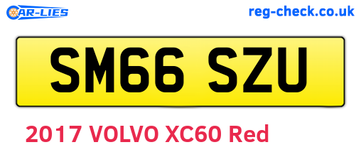 SM66SZU are the vehicle registration plates.