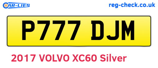 P777DJM are the vehicle registration plates.