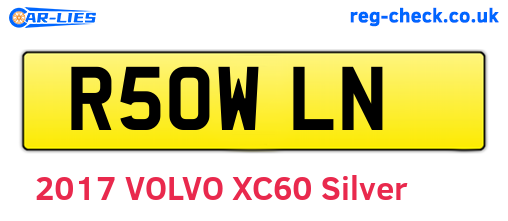 R50WLN are the vehicle registration plates.