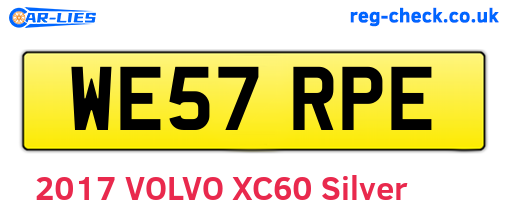WE57RPE are the vehicle registration plates.
