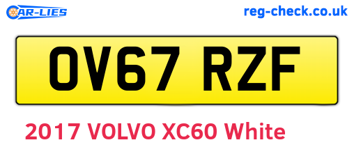 OV67RZF are the vehicle registration plates.