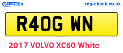 R40GWN are the vehicle registration plates.