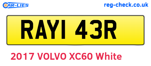 RAY143R are the vehicle registration plates.