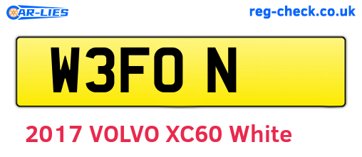W3FON are the vehicle registration plates.