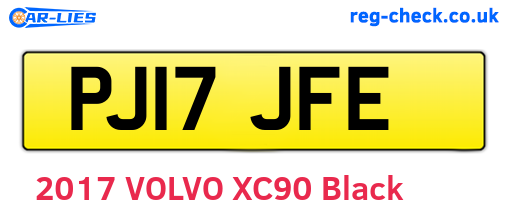 PJ17JFE are the vehicle registration plates.