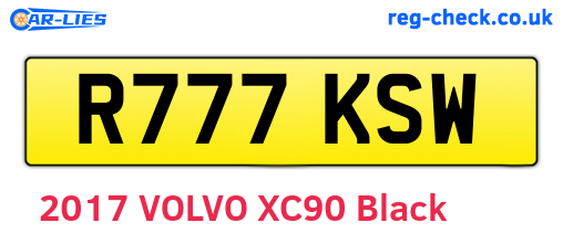 R777KSW are the vehicle registration plates.
