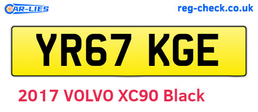 YR67KGE are the vehicle registration plates.