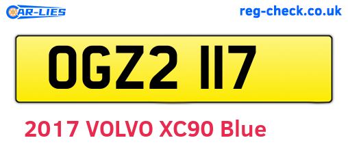 OGZ2117 are the vehicle registration plates.