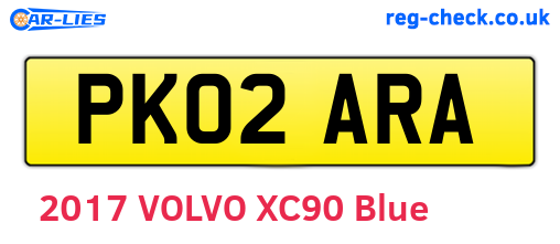 PK02ARA are the vehicle registration plates.