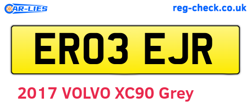 ER03EJR are the vehicle registration plates.