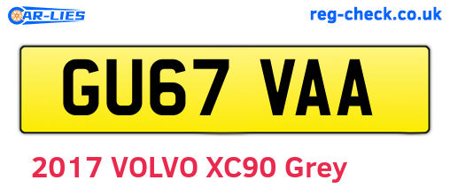 GU67VAA are the vehicle registration plates.