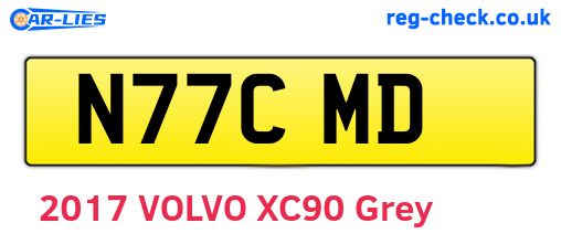 N77CMD are the vehicle registration plates.