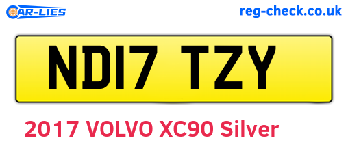 ND17TZY are the vehicle registration plates.