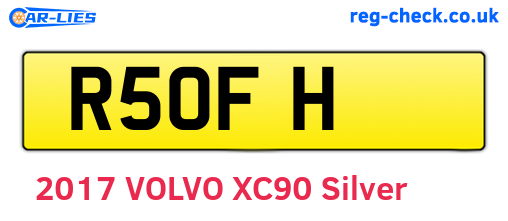 R5OFH are the vehicle registration plates.