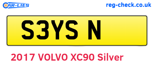 S3YSN are the vehicle registration plates.